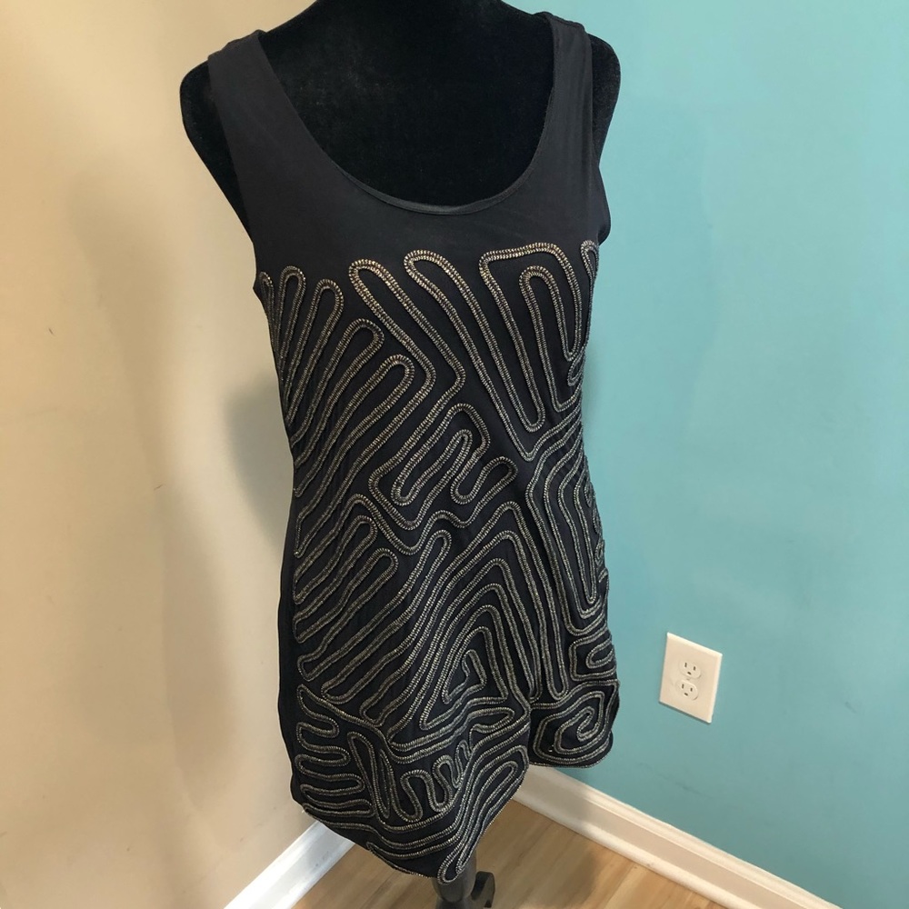 Black and Gold Long Top